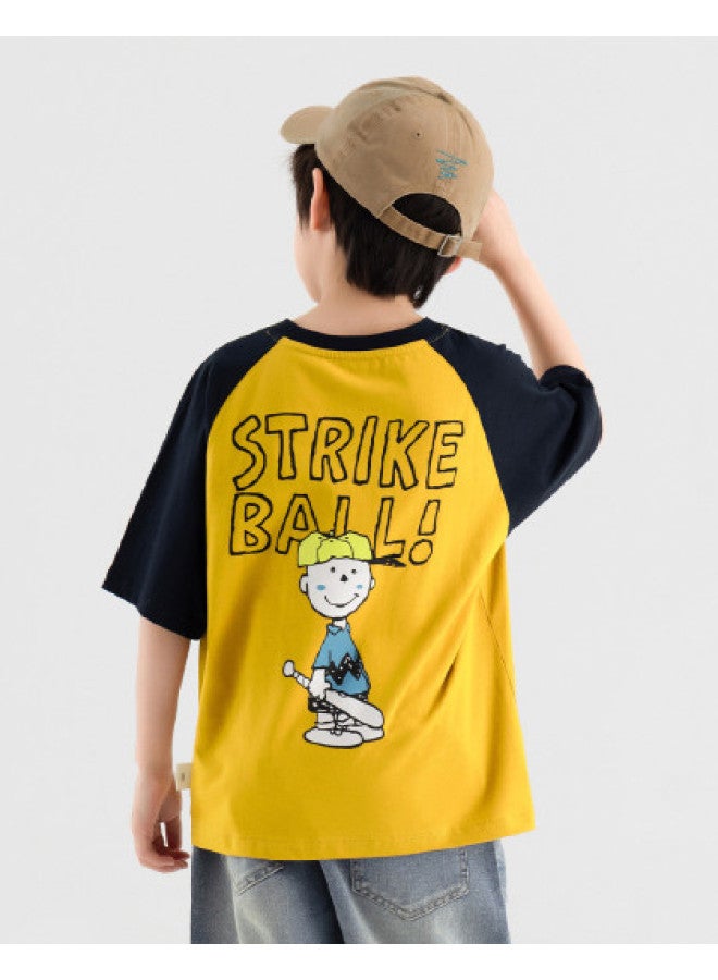 Lightweight Cool-feel T-shirt, Children's 2025 Summer Stylish Printed Baby Short-sleeve Trendy Top - Image 1