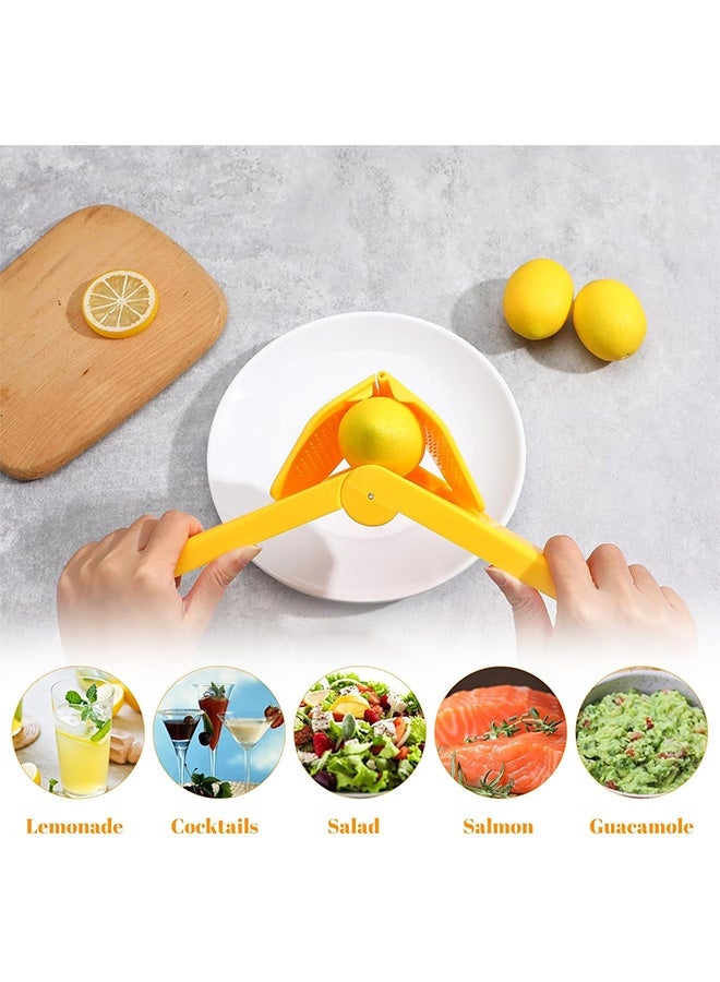 MXN Manual Juicers, Large Flat Lemon Squeezer, Folds Flat For Space-Saving Manual Juicers (Yellow) - Image 4