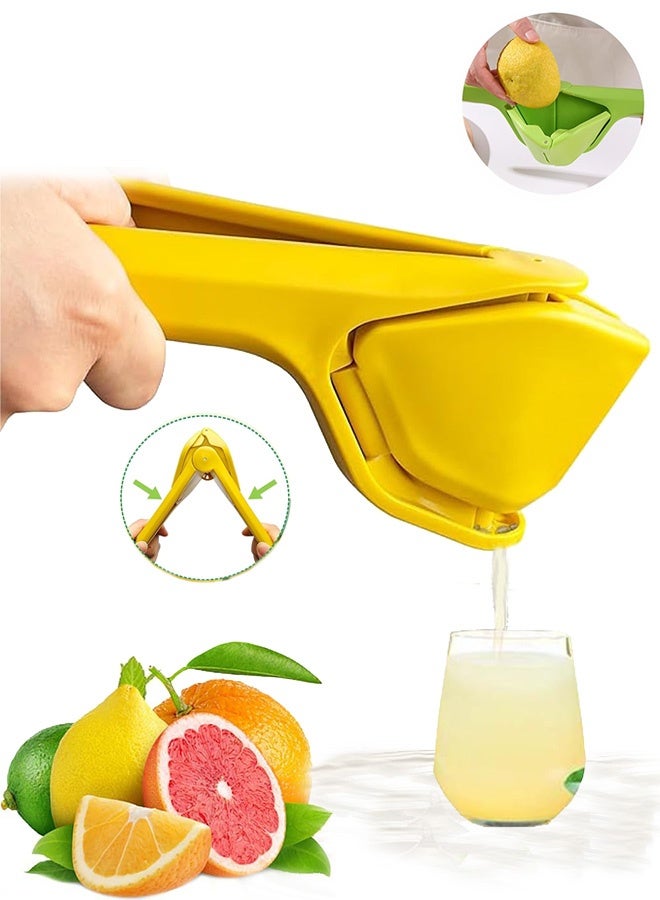 MXN Manual Juicers, Large Flat Lemon Squeezer, Folds Flat For Space-Saving Manual Juicers (Yellow) - Image 1