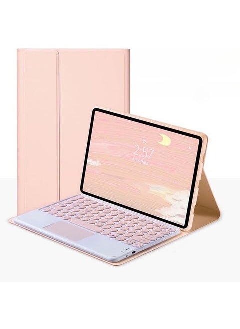 Compatible with Lenovo Idea Tab Pro 12.7 inch 2025 Round Keycap Bluetooth Wireless Removable Keyboard with Smart Touchpad Tablet Protective Cover