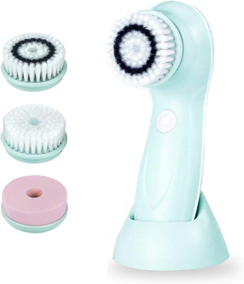 GUGULE Facial Cleansing Spin brush Set - Waterproof Skin Advanced Microdermabrasion for Gentle Exfoliation and Deep Scrubbing with 3 Exfoliating brush Heads - Image 1