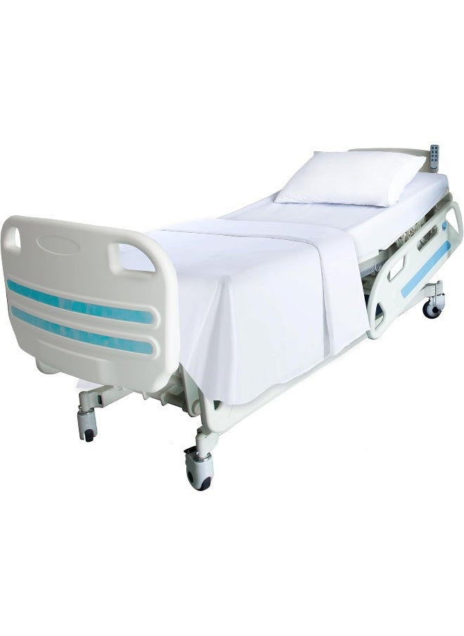 White Classic White Classic Flat Hospital Bed Sheets, Twin Size Flat Sheets, 3-Pack  - Image 2