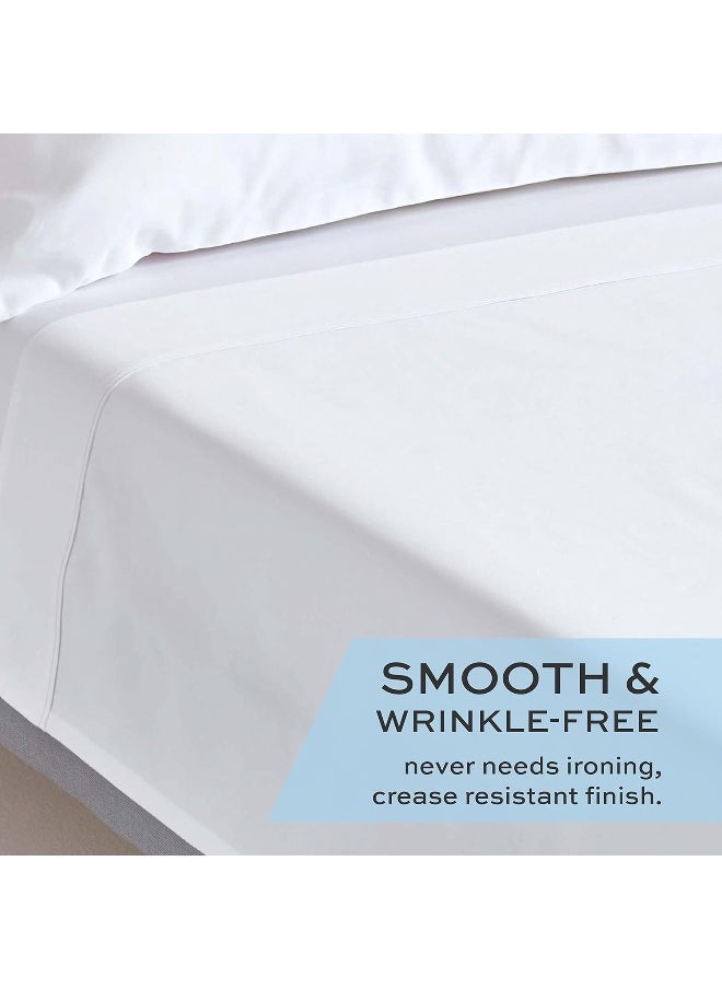 White Classic White Classic Flat Hospital Bed Sheets, Twin Size Flat Sheets, 3-Pack  - Image 4