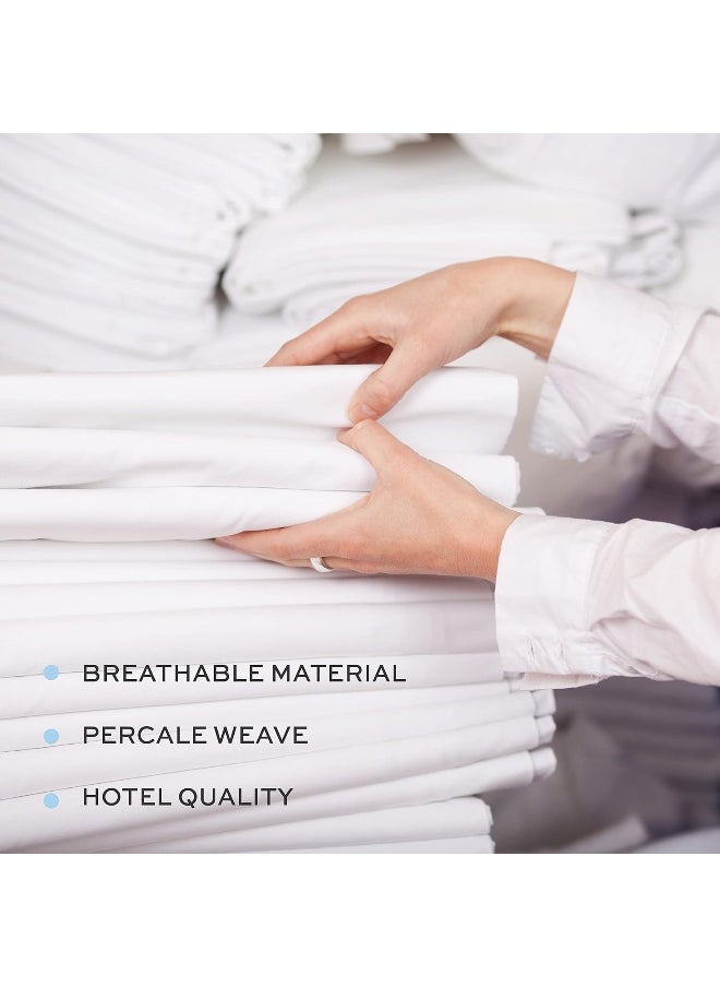 White Classic White Classic Flat Hospital Bed Sheets, Twin Size Flat Sheets, 3-Pack  - Image 5