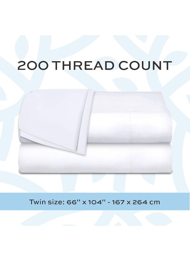 White Classic White Classic Flat Hospital Bed Sheets, Twin Size Flat Sheets, 3-Pack  - Image 3