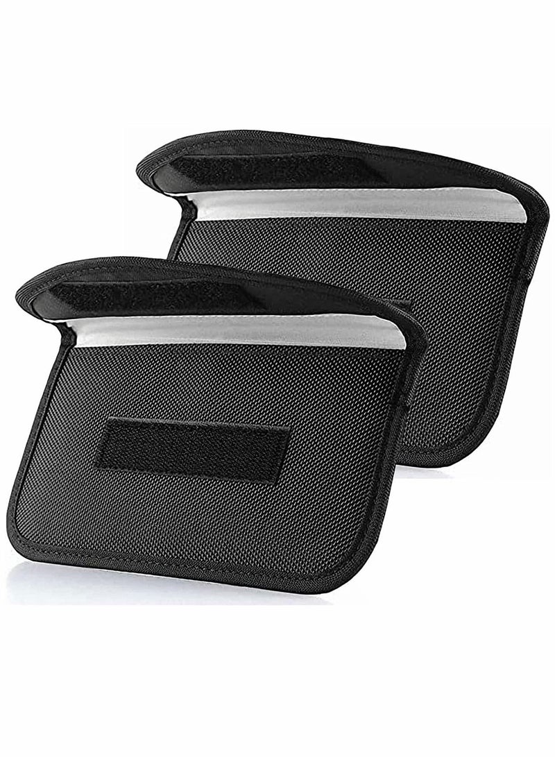 SYOSI Faraday Bags for Car Keys and Cell Phone, Signal Blocking Key Pouch Wallet,  Anti Theft Car Protection, Cell Phone Signal Jammer WiFi/GSM/LTE/NFC/RFID,  Blocker 2 Pack  - Image 1