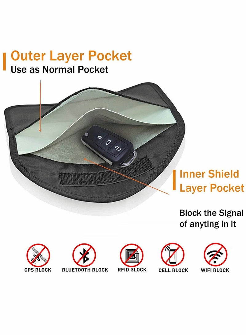 SYOSI Faraday Bags for Car Keys and Cell Phone, Signal Blocking Key Pouch Wallet,  Anti Theft Car Protection, Cell Phone Signal Jammer WiFi/GSM/LTE/NFC/RFID,  Blocker 2 Pack  - Image 4