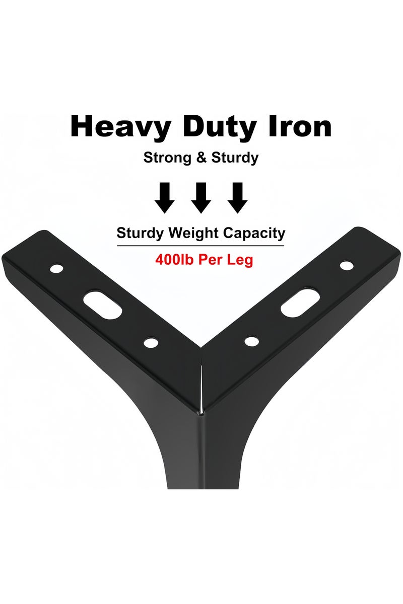 أنغولا باندا أرجل أثاث معدنية بديلة – مجموعة من 4 قطع قوية من الحديد لتجديد وإصلاح الأرائك والخزائن والطاولات (أسود) - Image 5