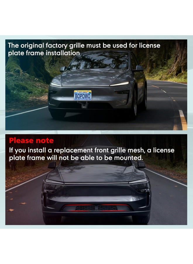 Bopowo The Original No Drill Front License Plate Holder Anti-Theft Lock Compatible with 2025 2026 Tesla Y Juniper Movable up and Down, No Adhesives License Frame - Image 4