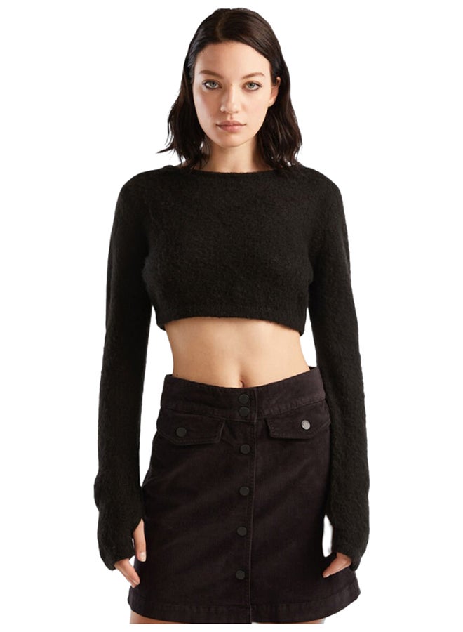 Benetton CROPPED SWEATER IN MOHAIR BLEND  - Image 1