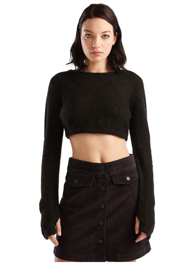 Benetton CROPPED SWEATER IN MOHAIR BLEND  - Image 5
