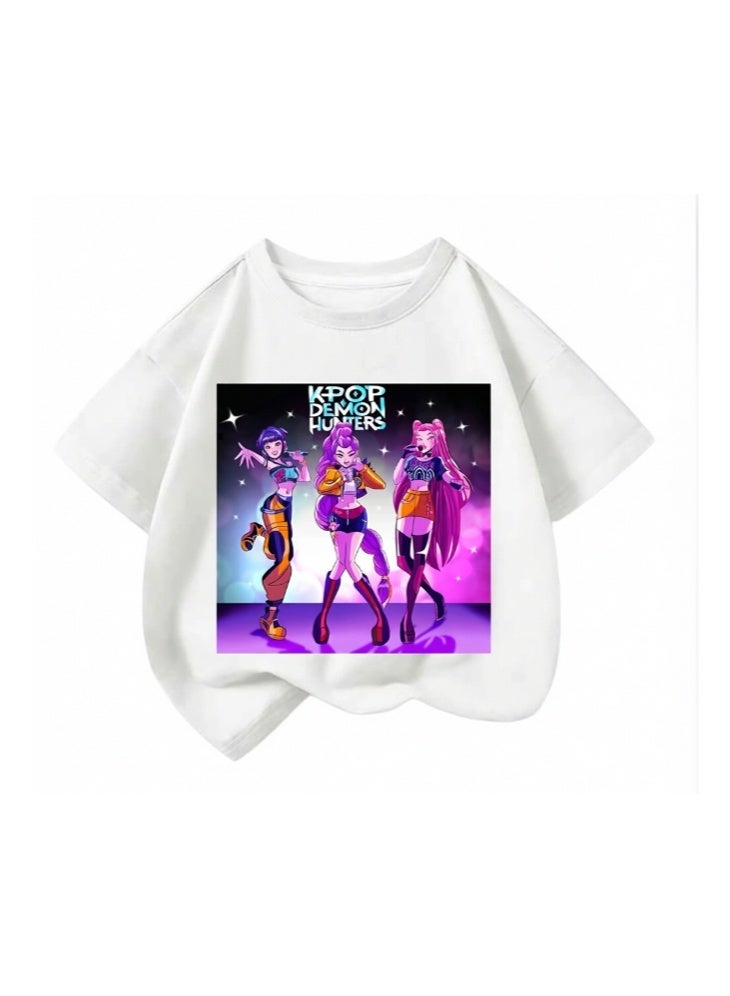 KPop Demon Hunters Graphic T-Shirt Multi Sizes Soft Breathable Fan Short Sleeve Casual Tee Daily Top - Image 1