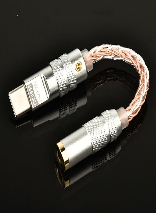 Tiandirenhe محول صوت رقمي محمول USB C Type-C إلى 3.5mm Dual DAC CX31993 MAX97220 متوافق مع iPhone 15/15 Plus/15 Pro/15 Pro Max 16/16 Plus/16 Pro/16 Pro Max (فضي نحاسي) - Image 1