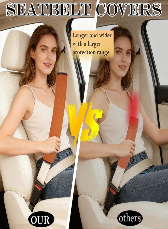 VRSHMB Extended Seat Belt Cover Pad, 2 Pack Soft & Comfortable Universal Seatbelt Covers for Adults and Kids, Fits Car Seat Belts, Armrest, and Backpacks (Brown) - Image 5
