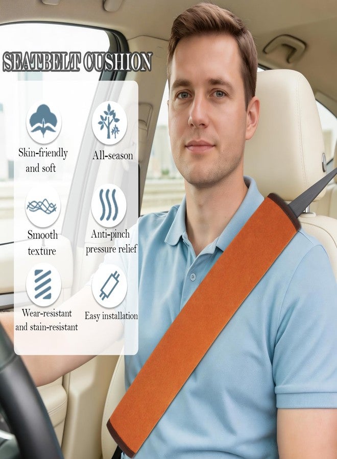 VRSHMB Extended Seat Belt Cover Pad, 2 Pack Soft & Comfortable Universal Seatbelt Covers for Adults and Kids, Fits Car Seat Belts, Armrest, and Backpacks (Brown) - Image 3