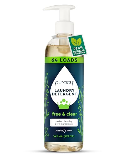 Puracy Laundry Detergent - Enzyme-Powered Liquid Laundry Detergent Concentrate, Natural Laundry Detergent Seen on TikTok, Non-Toxic (Free & Clear, 16 fl oz, 64 Loads) - Image 1