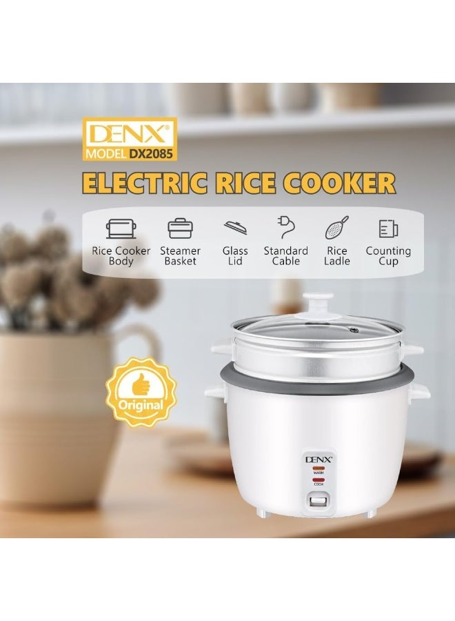 دينكس طباخ أرز كهربائي ذكي 350 واط، سعة 0.6 لتر، موفر للطاقة وسهل الاستخدام، للطهي، والحفاظ على الطعام دافئًا، وتحضير الحساء، DX2085 - Image 2