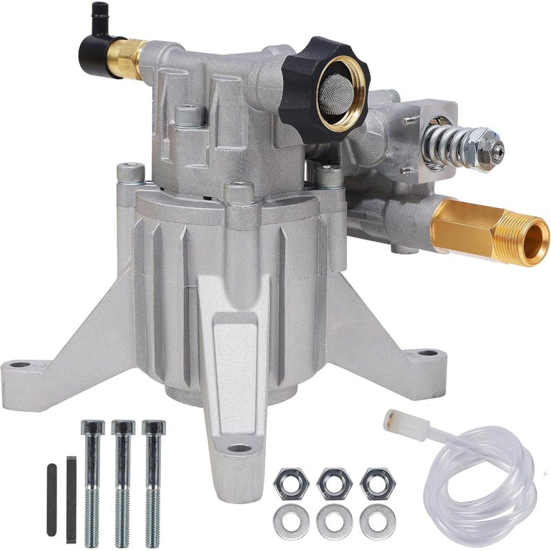 Biswing Pressure Washer Pump, 7/8" Shaft Vertical Plunger, 3400 PSI Max, 2.5 GPM, Replacement Pump for Gas Power Washer, Rear Facing Inlet/Outlet - Image 1