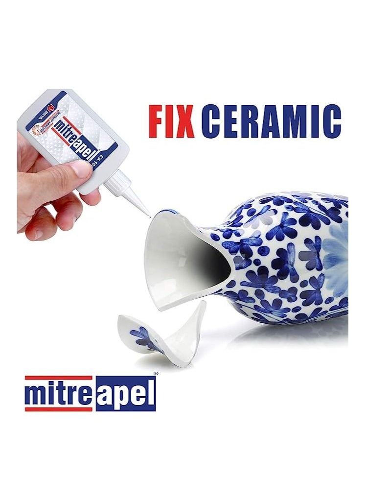 mitreapel - MITREAPEL Ac 200 Super CA Glue (3.5 oz.) with Spray Adhesive Activator (13.5 fl oz.) - Ca Glue with Activator for Wood, Plastic, Metal, Leather, Ceramic - Cyanoacrylate Glue for Crafting&Building (1 Pk) - Image 1