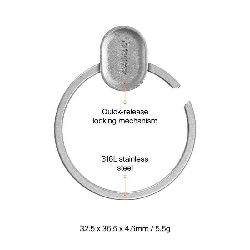 Orbitkey Ring V2 Quick Release Key Ring â€“ Easy-to-Use Key Holder with Secure Locking Mechanism â€“ Minimalist Keychain Organizer for Everyday Use â€“ Durable, Slim & Pocket-Friendly (Silver) - Image 5
