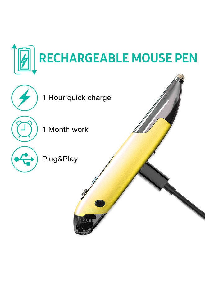 2.4GHz Optical Pen Mouse Left & Right Hands Rechargeable Wireless Optical Pocket Pen Mouse Wireless Dual Right Keys Grey