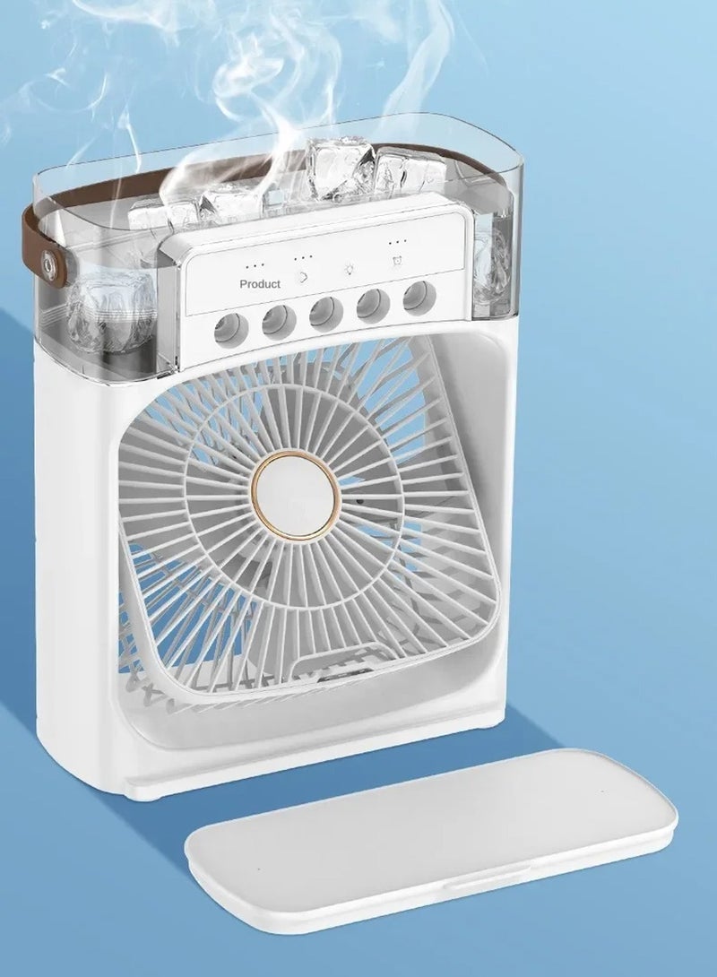 DubaiGallery Portable Air Conditioner Fan,USB Personal Evaporative Air Cooler,Mini Humidifier Misting Fan with LED Light,3 Wind Speeds and 5 Spray Modes For Home Appliances - Image 1