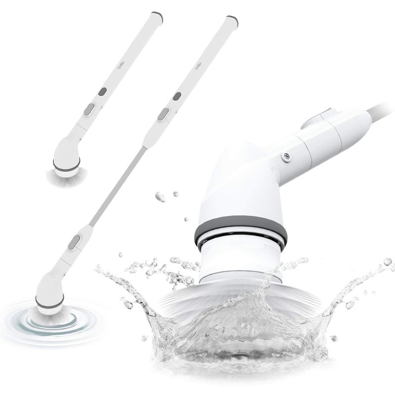 ABKO Electric Spin Scrubber Cordless Lightweight Cleaning Replaceable Brush Head Adjustable Extension Rod for Tile Bathtub Floor Bathroom Kitchen BC01 - Image 1