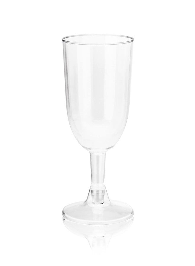 True Party Disposable Plastic Wine Glasses, Stemmed Clear Plastic Cups for Outdoors, Parties, 6 Oz Set of 20 - Image 5