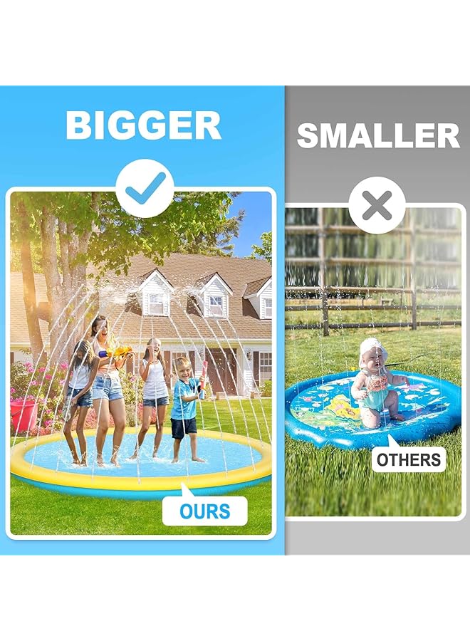 KASTWAVE Splash Pad Thicken Extra Large 220Cm Non Slip Sprinkler Pool For Kids & Dogs Water Toys Big Splash Pad For Summer Outdoor Easy To Use/Clean - Image 5