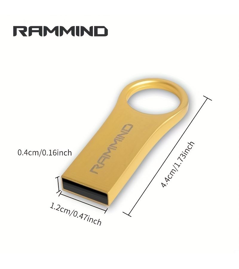 محرك أقراص USB محمول OP Gold USB 2.0 سعة 128 جيجابايت، معدني بقلم للكمبيوتر الشخصي واللابتوب وصوتيات السيارة والألعاب - Image 1