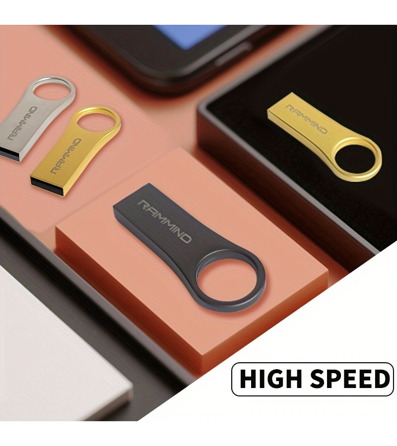 محرك أقراص USB محمول OP Gold USB 2.0 سعة 128 جيجابايت، معدني بقلم للكمبيوتر الشخصي واللابتوب وصوتيات السيارة والألعاب - Image 5