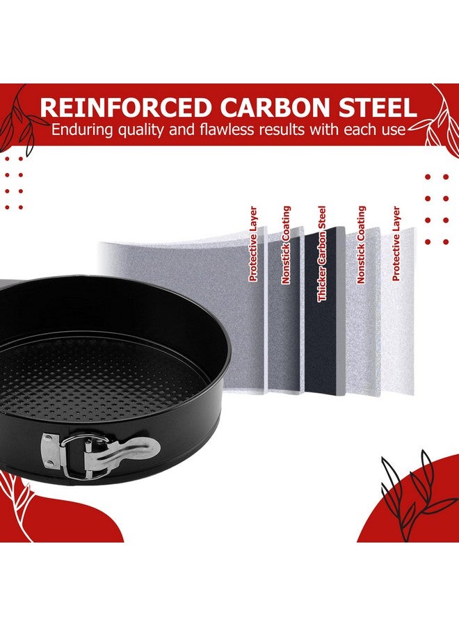 Casa Azul 6.5 Inch Springform Pan, Non Stick Cheesecake Pan/Round Cake Pan/Springform Cake Tin With Removable Bottom And Quick-Release Latch, Black - Image 4