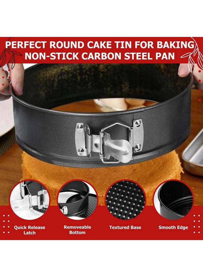 Casa Azul 6.5 Inch Springform Pan, Non Stick Cheesecake Pan/Round Cake Pan/Springform Cake Tin With Removable Bottom And Quick-Release Latch, Black - Image 2