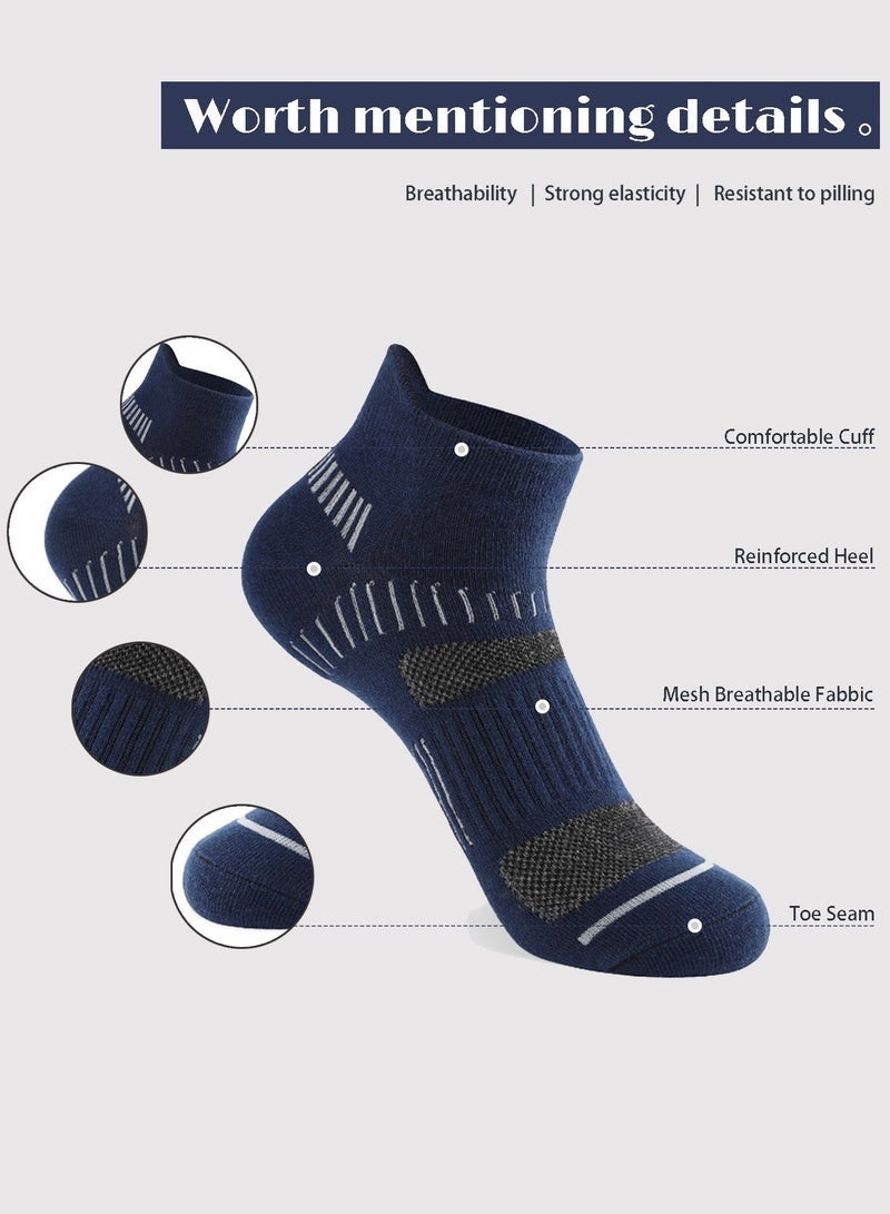 Mens Athletic Socks (5-Pack) - Low Cut, Sweat-Wicking, Odour-Resistant, All-Season Comfort - Ideal for Active Lifestyles, Running u0026 Everyday Wear - Ultimate Socks for Men Collection - Image 4