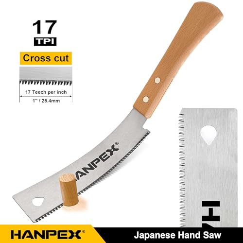 Hanpex 6-Inch Japanese Hand Saw, SK5 Pull Saw With Flexible Blade for Flush Cut Woodworking, DIY and Small Projects - Image 2
