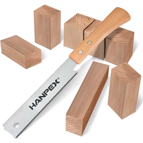 Hanpex 6-Inch Japanese Hand Saw, SK5 Pull Saw With Flexible Blade for Flush Cut Woodworking, DIY and Small Projects - Image 1