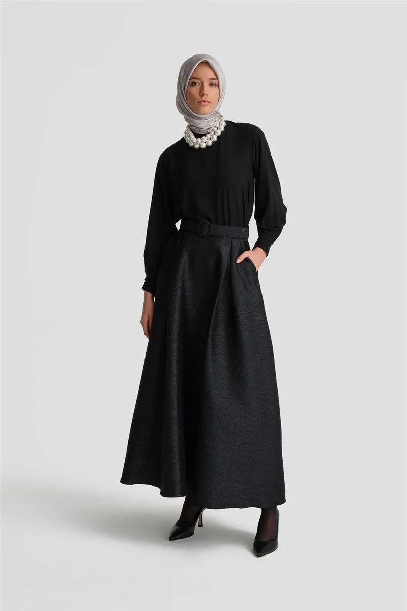ARMINE Jacquard Puffy Skirt 24K1700 Black