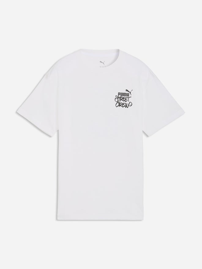 PUMA Boys White Relaxed Back Graphic T-Shirt - Image 1