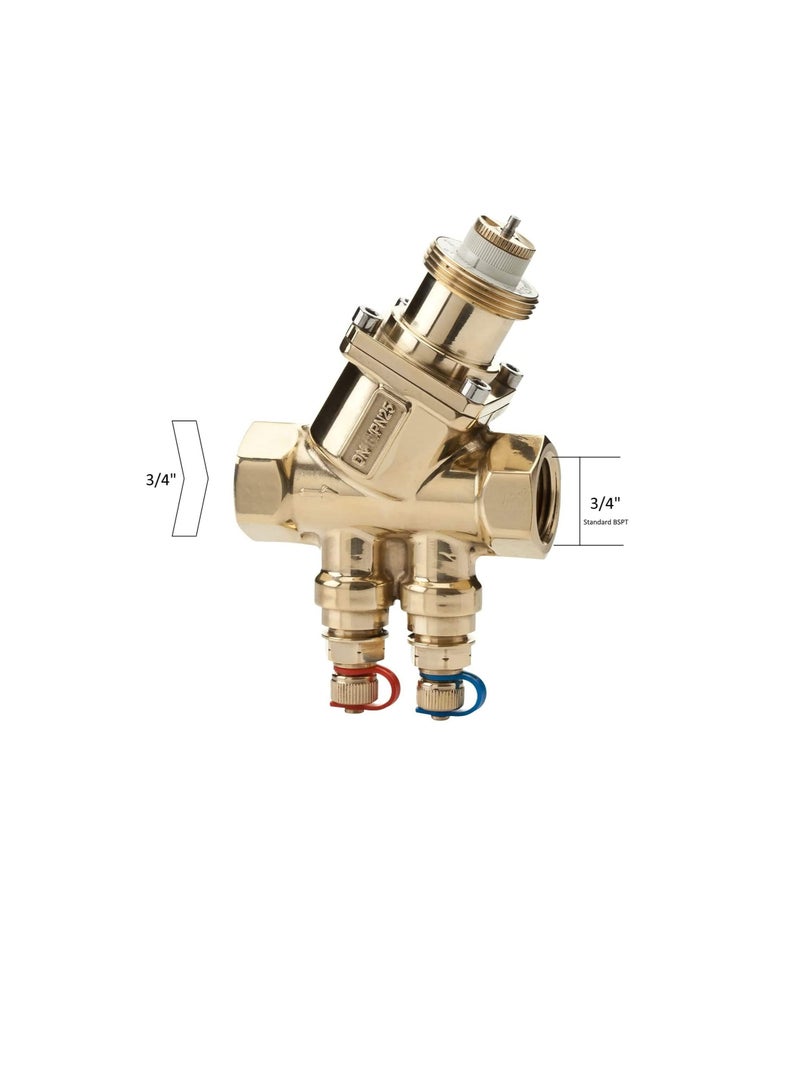 Frese OPTIMA Compact Pressure Independent Balancing & Control Valve 53-1338 3/4Inch, DN20/PN25 M/M High 5 P/T, AC Chiller Water Actuator Control Valve, Made in Denmark  - Image 2
