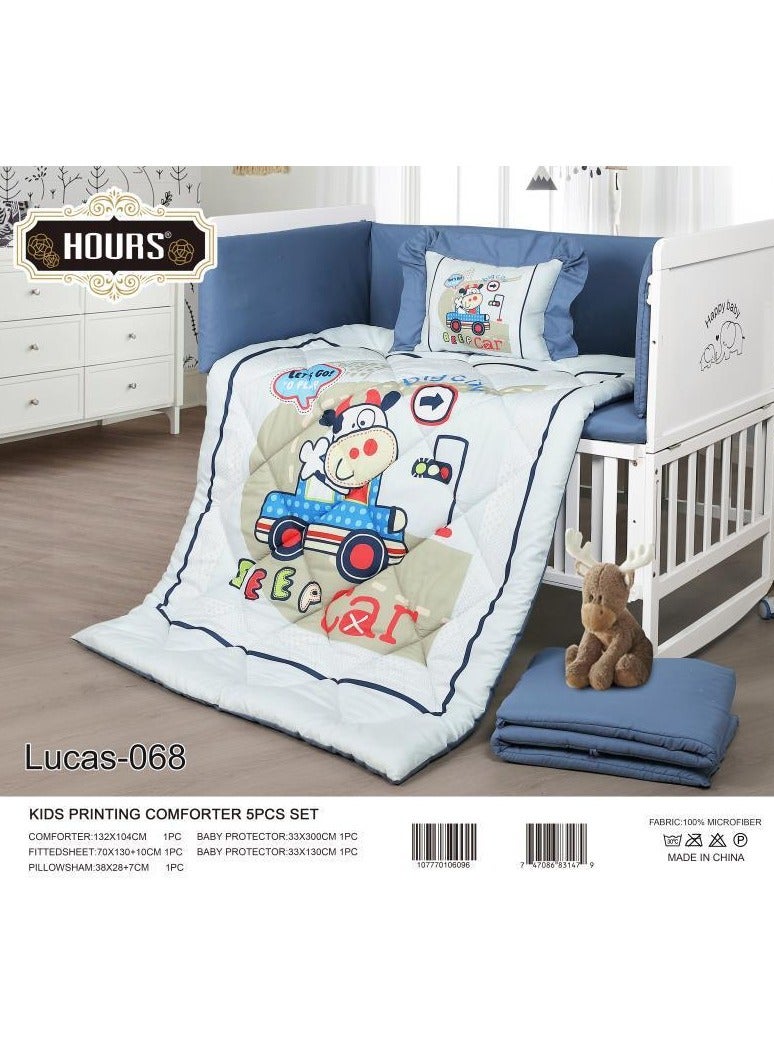 Hours 5-piece summer microfiber crib bumper pad for your baby's comfort - 5 pieces