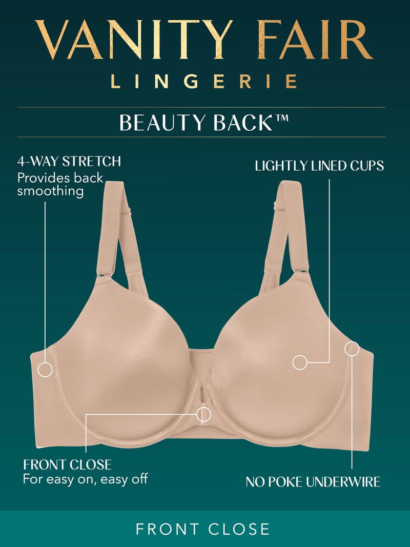 Vanity Fair Women's Front Closure Bra with No-Poke Underwire (34B-44DDD),Full Figure - Black,36C - Image 4