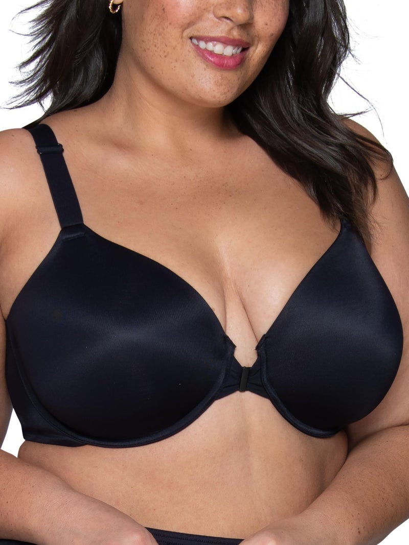 Vanity Fair Women's Front Closure Bra with No-Poke Underwire (34B-44DDD),Full Figure - Black,36C - Image 1