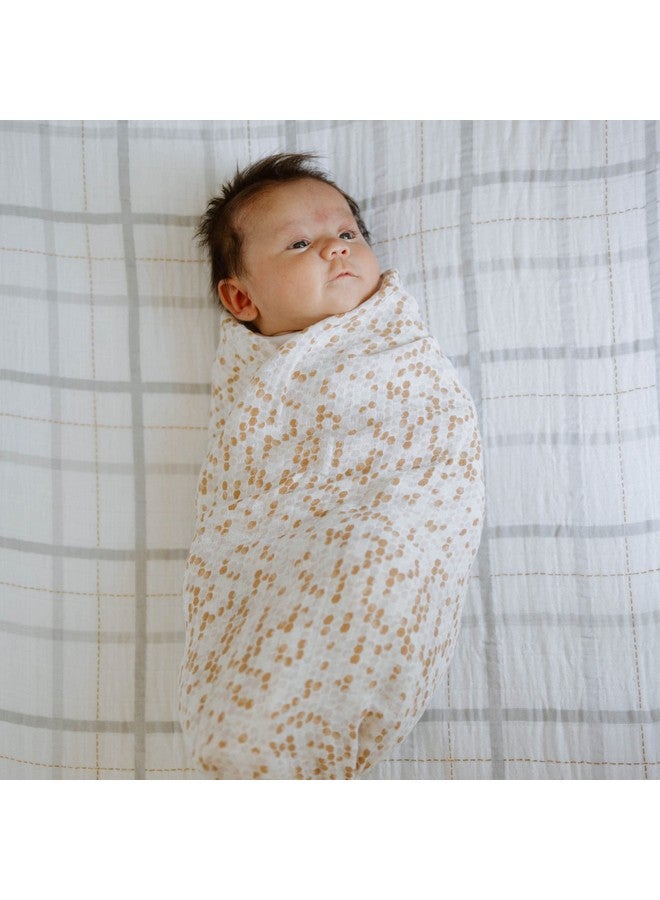 Little Unicorn Premium Crib Sheet | Breathable & Super-Soft Muslin Fabric (Grey Plaid) - Image 4