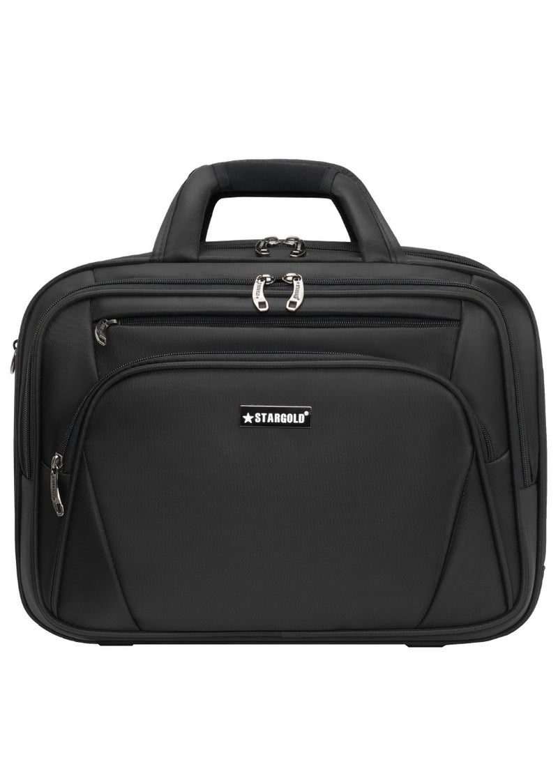 Stargold Laptop Bag, Premium 15.6" Business Briefcase With Multiple Compartments, Padded Shoulder Strap, And Water-Resistant Material, Black  - Image 1