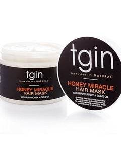 Tgin Honey Miracle Hair Mask Deep Conditioner with Raw Olive Oil For Natural Dry Curly Hair 340 g  - Image 4