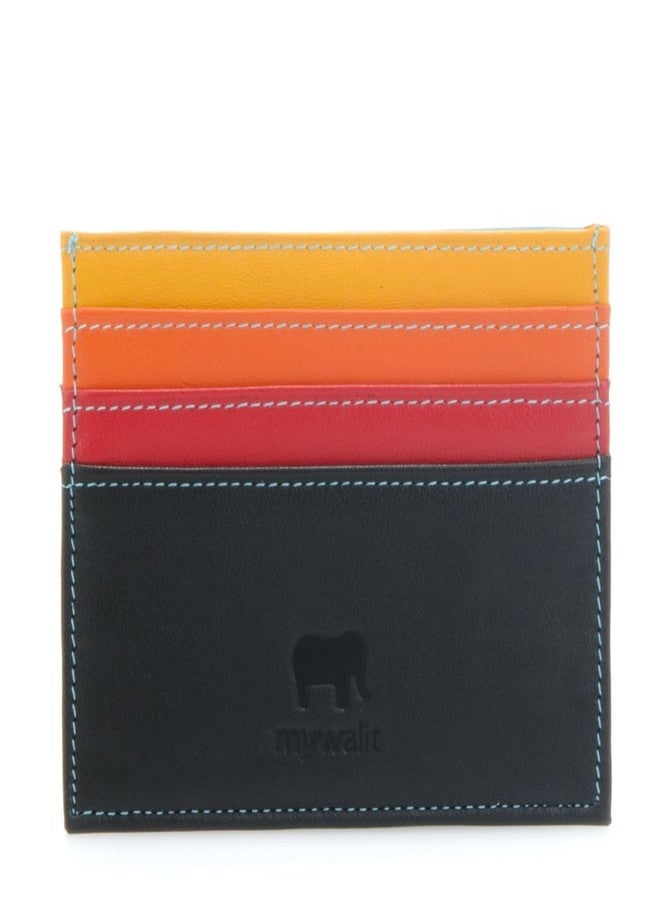 mywalit Double-Sided Leather Credit Card Holder | 6 Card Slots & ID Window | Black Pace | Stylish & Compact Accessory for Men & Women | Perfect for Everyday Use - Image 1