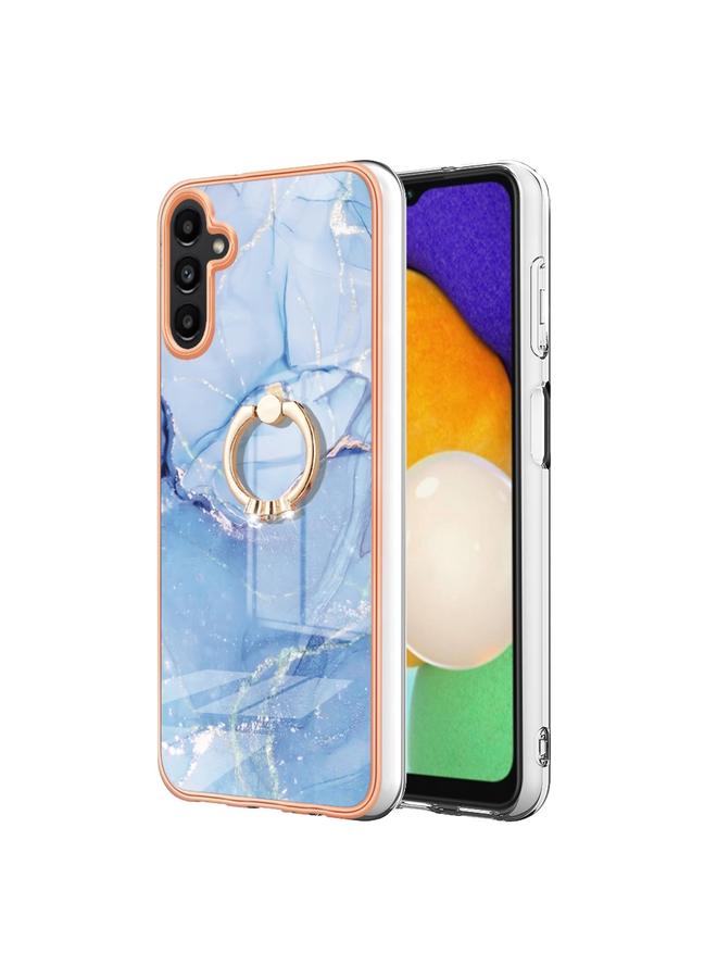 اس-توب جراب لهاتف Samsung Galaxy A35 من الرخام الكهربائي IMD مزدوج الجوانب مع حلقة - Image 1