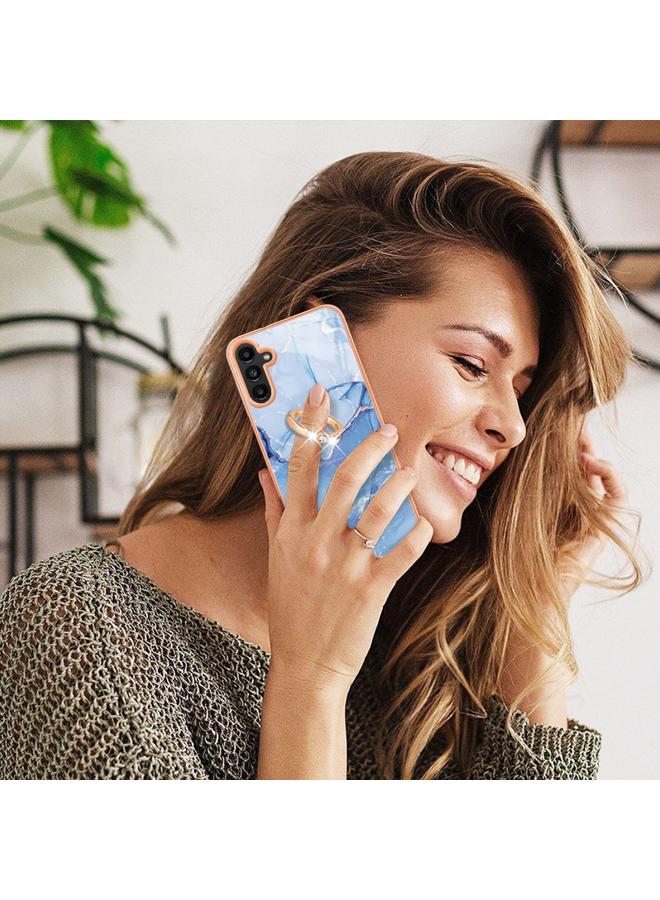 اس-توب جراب لهاتف Samsung Galaxy A35 من الرخام الكهربائي IMD مزدوج الجوانب مع حلقة - Image 5