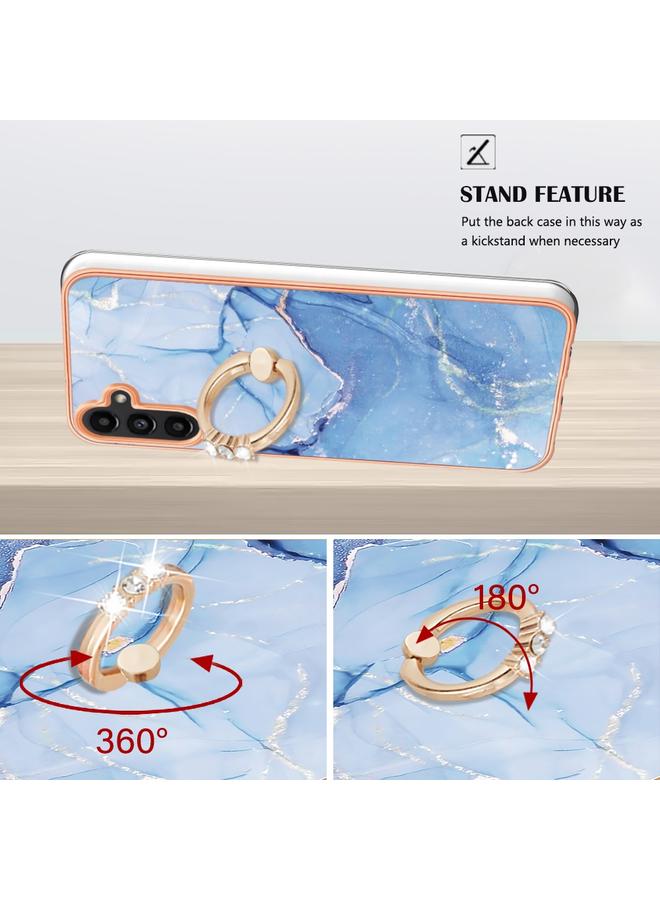 اس-توب جراب لهاتف Samsung Galaxy A35 من الرخام الكهربائي IMD مزدوج الجوانب مع حلقة - Image 3