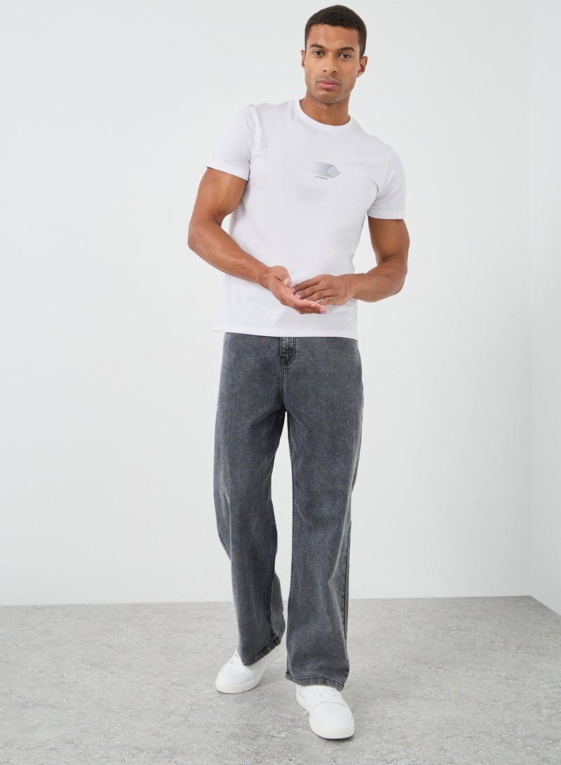 Styli Styli Mid Rise Washed Wide Leg Jeans  - Image 2